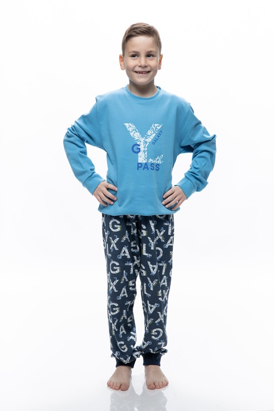 Galaxy εφηβική χειμερινή βαμβακερή πυτζάμα με λάστιχο ''Galaxy Youth'' για αγόρια (8 έως 16 ετών)-131-23